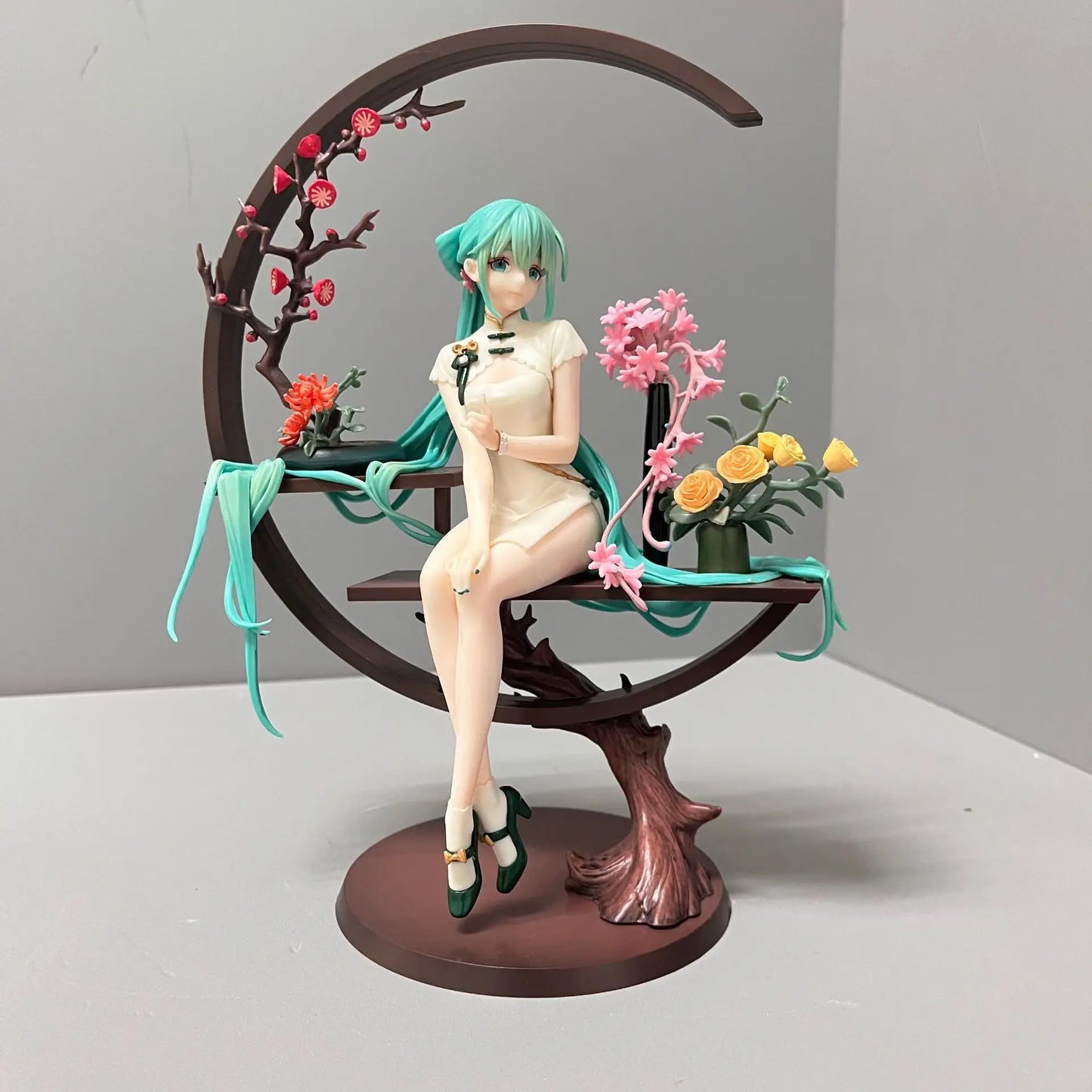 25cm Hatsune Miku In Cheongsam 1/7 Beautiful Girl Figure Model Statue Boys Collection Desktop Decoration Ornament Toys Gifts Beauty World Shop