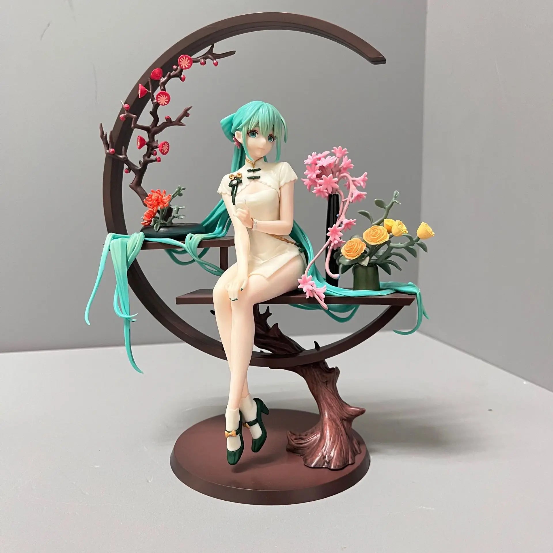 25cm Hatsune Miku In Cheongsam 1/7 Beautiful Girl Figure Model Statue Boys Collection Desktop Decoration Ornament Toys Gifts Beauty World Shop