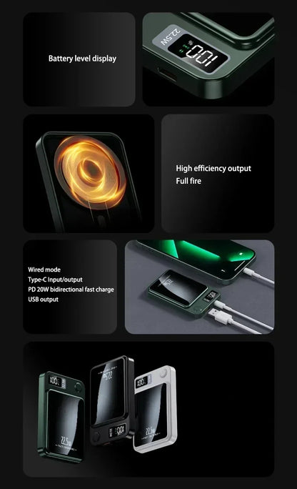 Lenovo 2026 200000mAh Magnetic Wireless Power Bank Portable Fast Charger For Magsafe Auxiliary Battery For iphone Huawei Samsung Beauty World Shop