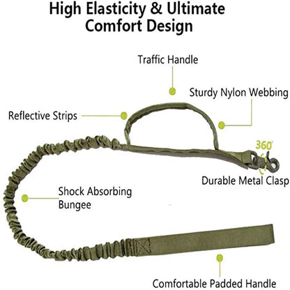Durable Tactical Dog Collar and Leash Adjustable Military Pet Collar Leash Medium Large Dog German Shepherd Training Accessories