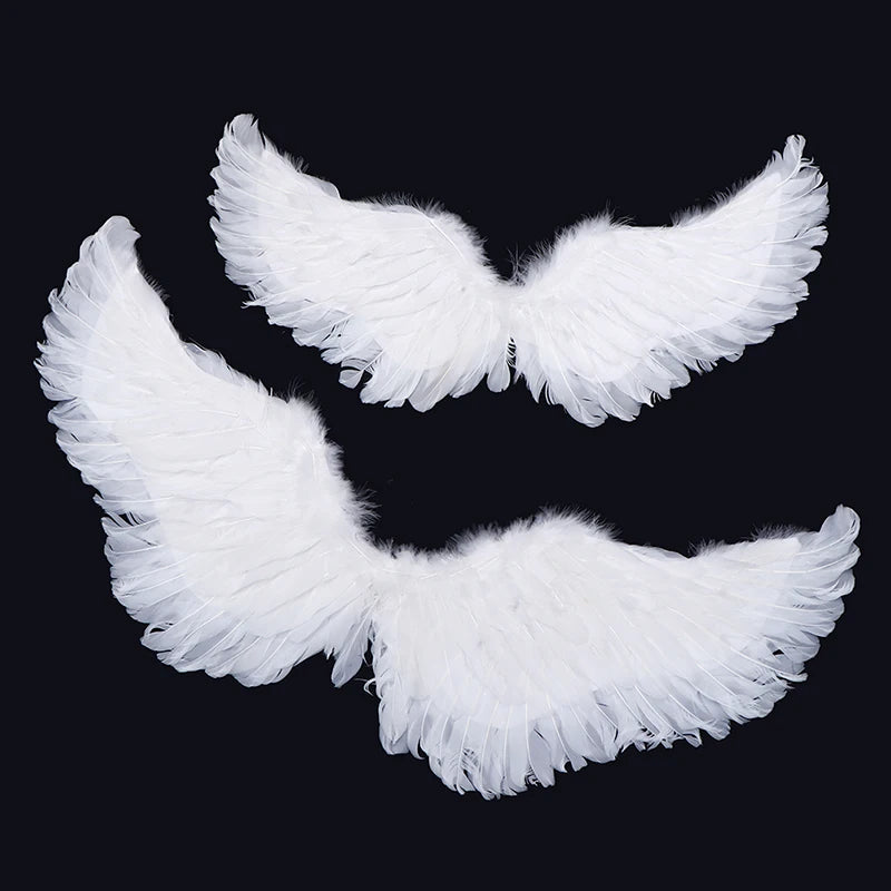 Kids Adult Party Swallow White Angel Feather Wings Halo Magic Wands Cosplay Elastic Straps Wedding Halloween Christmas Birthday Beauty World Shop