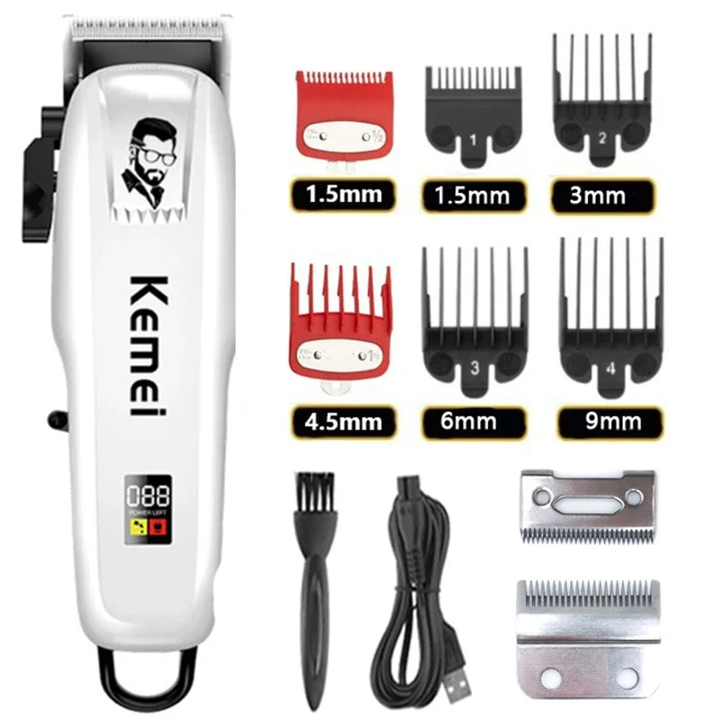 Kemei Electric Hair Clipper KM-PG809A Hair Cut Wireless Trimmer Men Professional Clipper Machine Rechargeable Hair Cut Barber Beauty Trend Shop