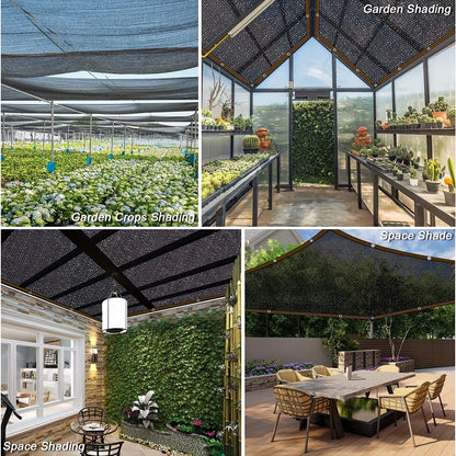 Black Shade Cloth Sunblock Mesh Cover Taped Edge With Grommets, Sun Net For Pergola, Plants Greenhouse, Gardens, Patio, Canopy Beauty World Shop