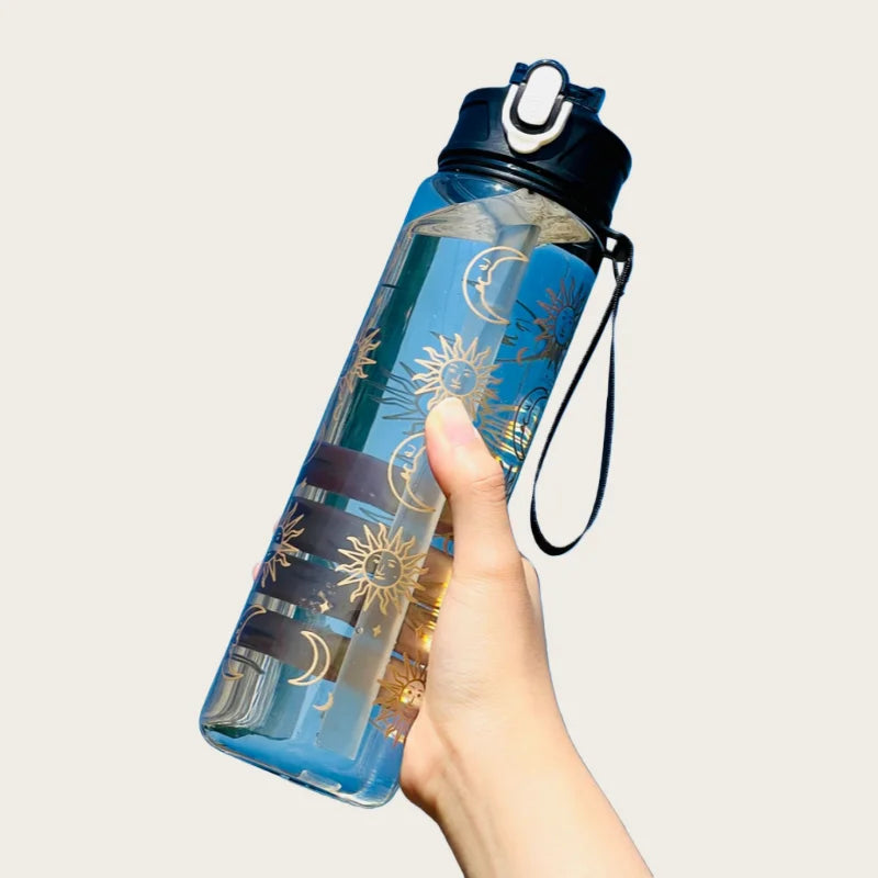 800ml/27oz Large Capacity Sports Water Bottle Leak Proof Plastic Drinking Cup With Time Scale Suitable For Travel Fitness Sports Beauty World Shop