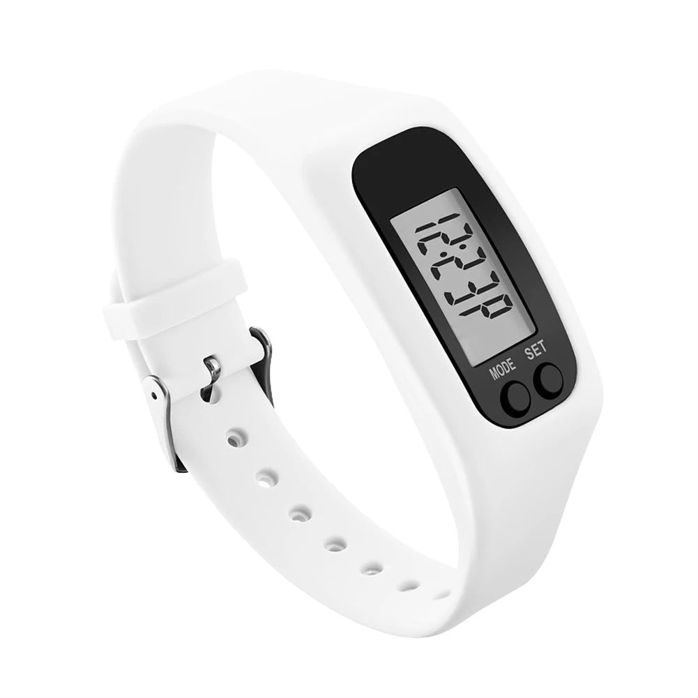 LED Pedometer Bracelet Walking Running Pedometer 12/24H Time Display Silicone Step Tracker Fitness Watch for Outdoor Sports Beauty World Shop