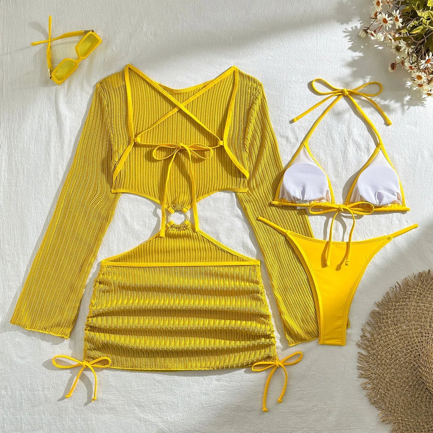 2026 Sexy Bikinis Female Swimsuits Women's Three-Piece Swimwear Beach Swim Wear Bathing Suits Brazilian Bikini Set Pool Bather Beauty World Shop
