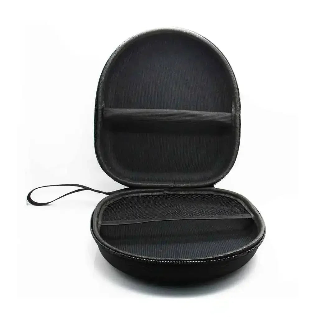 Headphone Carrying Case Shockproof Headset Pouch Capacity Handheld Earphone Container Company Travel Supplies Black