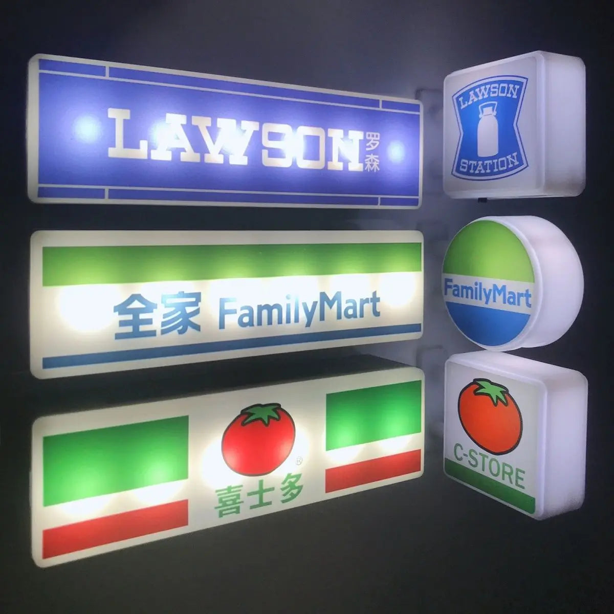 Hot Convenience Store Fridge Magnet Miniature Model Magnetic Attraction Decorate Night Light Atmosphere Light Glowing Signboard Beauty World Shop