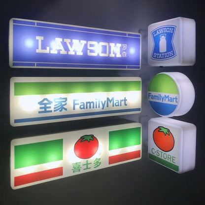Hot Convenience Store Fridge Magnet Miniature Model Magnetic Attraction Decorate Night Light Atmosphere Light Glowing Signboard Beauty World Shop