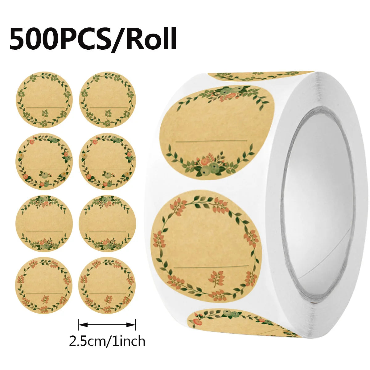 500pcs Round Floral Thank You Stickers Canning Labels for Food Containers Jars,Gift Baking Packing Decor,Can write Beauty World Shop