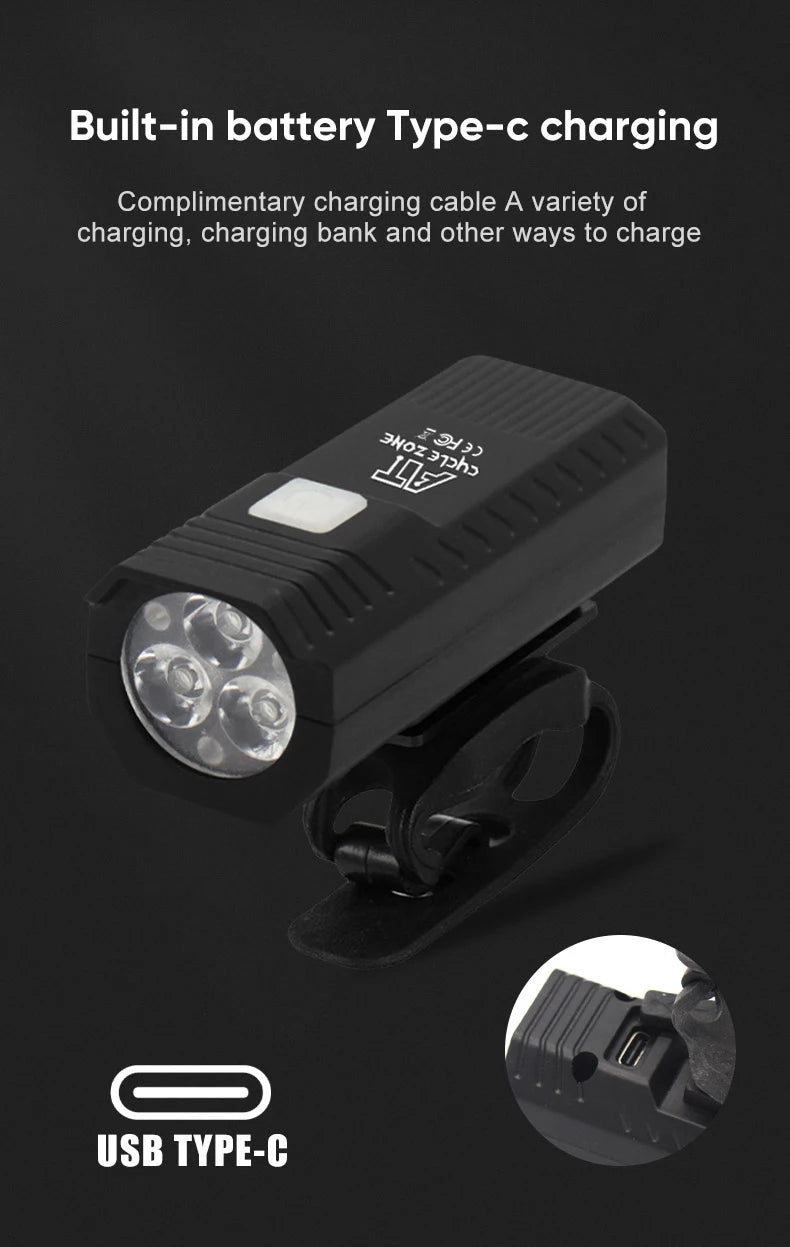 Bike Light Set Front Light with Taillight LED Rechargeable Bicycle Lights 3 Modes Headlight Easy to Install Night Cycling Lamp Beauty Fashion