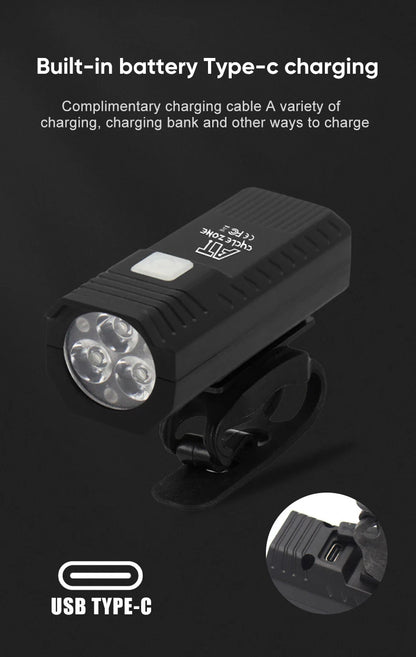 Bike Light Set Front Light with Taillight LED Rechargeable Bicycle Lights 3 Modes Headlight Easy to Install Night Cycling Lamp Beauty Fashion