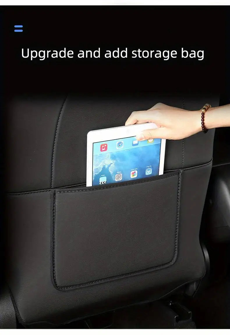 Car Seat Back Protective Mat For Tesla Model 3 / Y Full Seat Anti Kick Pad Leather Anti Scratch Protector Mats Car Accessories Beauty World Shop