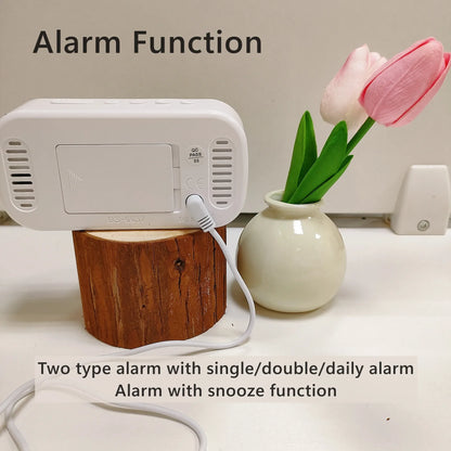 Digital Alarm Clock USB Powered Temperature Date Week Dual Alarm Night Mode Snooze Clock 5 Levels of Brightness 12/24H LED Clock Beauty World Shop
