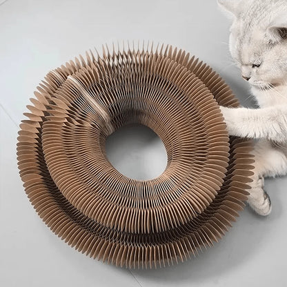 Foldable Cat Scratcher with Bell & Catnip - Multi-Level Cardboard Toy for Kittens, Durable Claw Sharpener Beauty World Shop