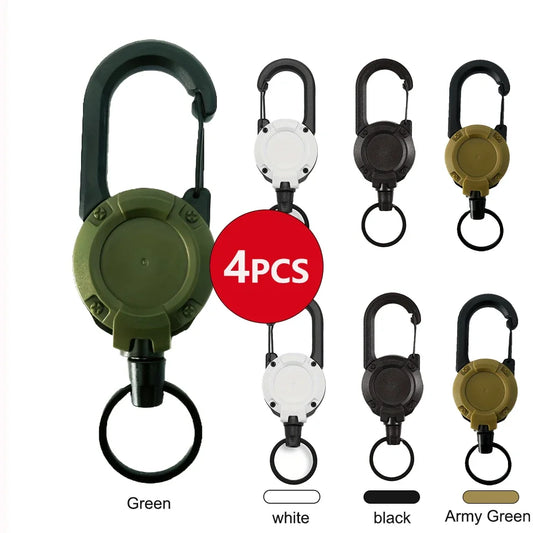 1/2/4pcs Extendable Retractable Holders Keychain Badge Reels Heavy Duty Clip With Carabiner Key Chain For Men Outdoor Bags Beauty Fashion