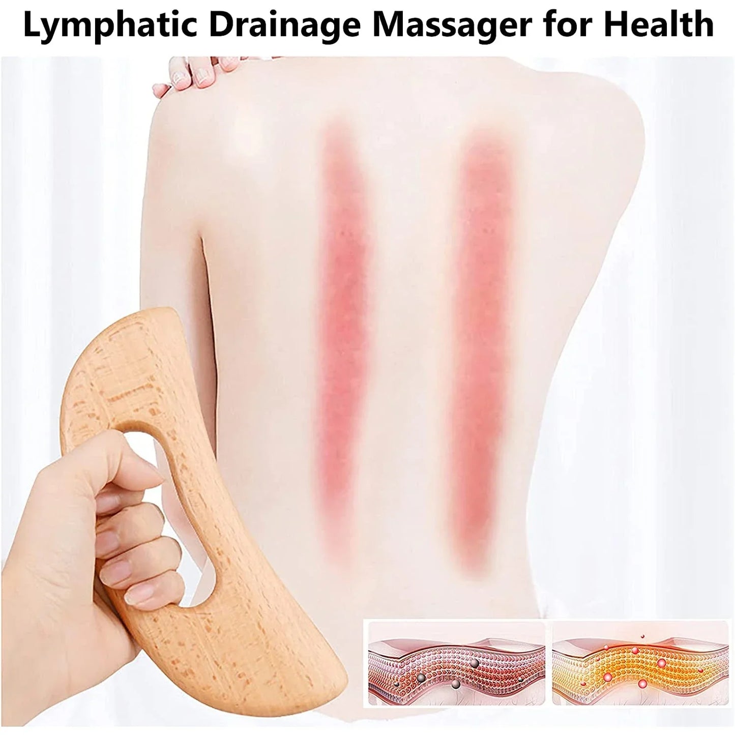 Wooden Cellulite Massager Body Guasha Tool Lymphatic Drainage Massager Muscle Scraper Back Massage Tool Relieve Muscle Fatigue Beauty Trend Shop