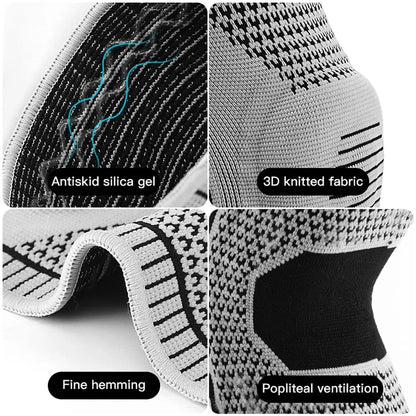 1PC Silicone Knee Pads Strap Patella Medial Support Meniscus Compression Knee Braces for Running Sport Knee Protection Beauty World Shop
