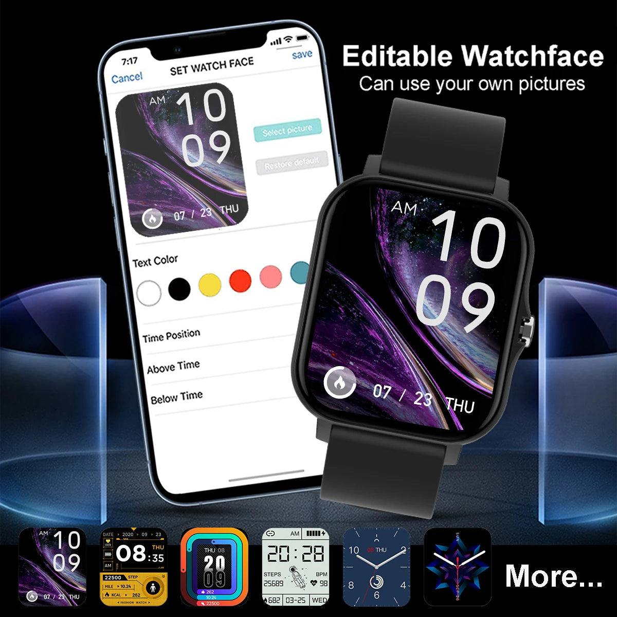 1.83'' Waterproof Smart Watch with Message Answer Call Sleep Monitoring Sports Pedometer Information Alerts For iPhone Android Beauty World Shop