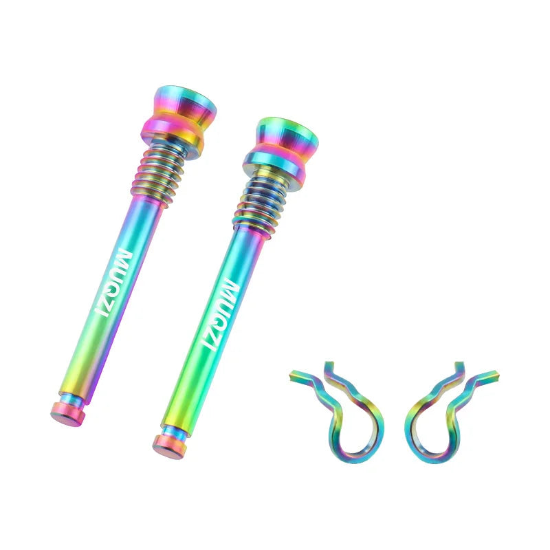 MUQZI 2pcs Titanium Bolts Bicycle Disc Brakes Caliper Lightweight Mounting Screws Road MTB Disc Brake Pad Bolts with Fixing Clip Beauty World Shop