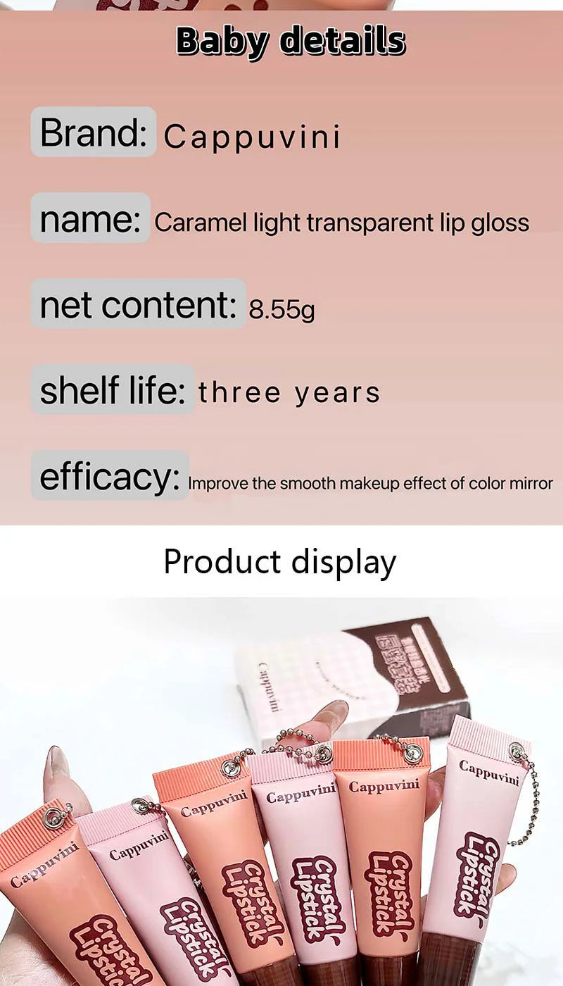 Cappuvini Caramel Shine Lip Gloss - Lightweight, Long-lasting & Moisturizing with Natural Ingredients for a Glowing Finish Beauty Trend Shop