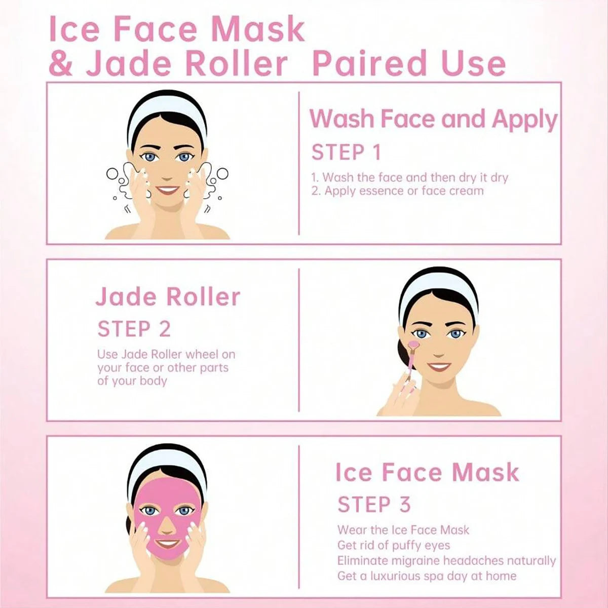 Facial and Eye Mask Ice Pack - Reduces facial puffiness, dark circles. Gel bead-shaped hot and cold packs for facial care before Beauty World Shop