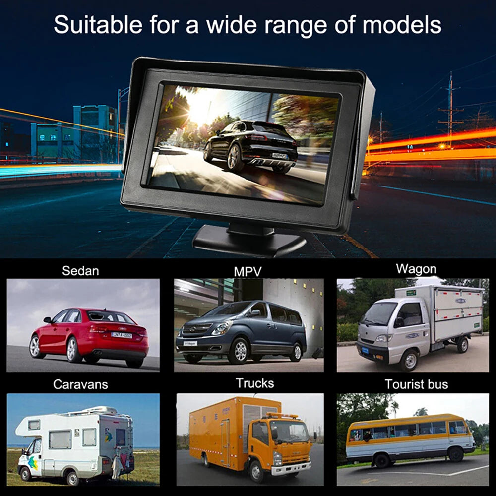Easy Installation 4.3Inch or Rear View Camera Monitor Screen Reversing Camera for Car Parking Parking System Camera for Vehicle Beauty World Shop
