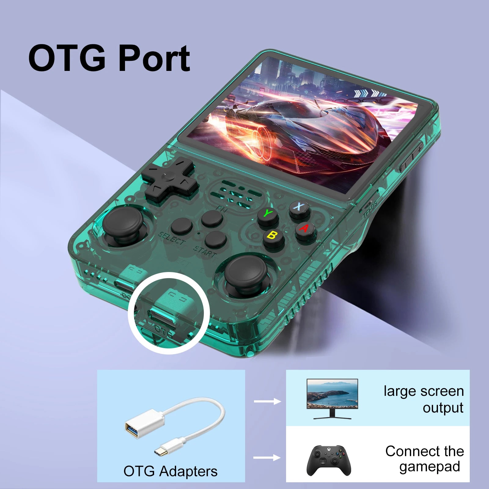 GAMINJA R36S Handheld Game Console 3.5Inch IPS 640x480 Screen Built in 64GB Memory Classic Games Portable Handheld Game Console Beauty World Shop
