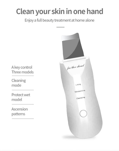 Deep Vibrate Skin Scrubber Facial Cleaner Shovel Spatula Not Ultrasonic Face ScrubberPeeling Blackhead Remover Facial Ma ssager Beauty World Shop
