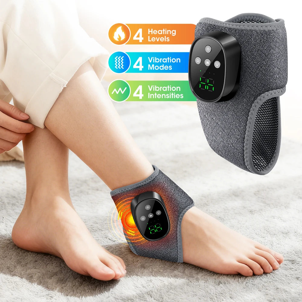 Cordless Heating Ankle Wrist Brace Vibration Massager Electric Hot Compress Massage Ankle Guard Wristband Hand Foot Protector Beauty World Shop