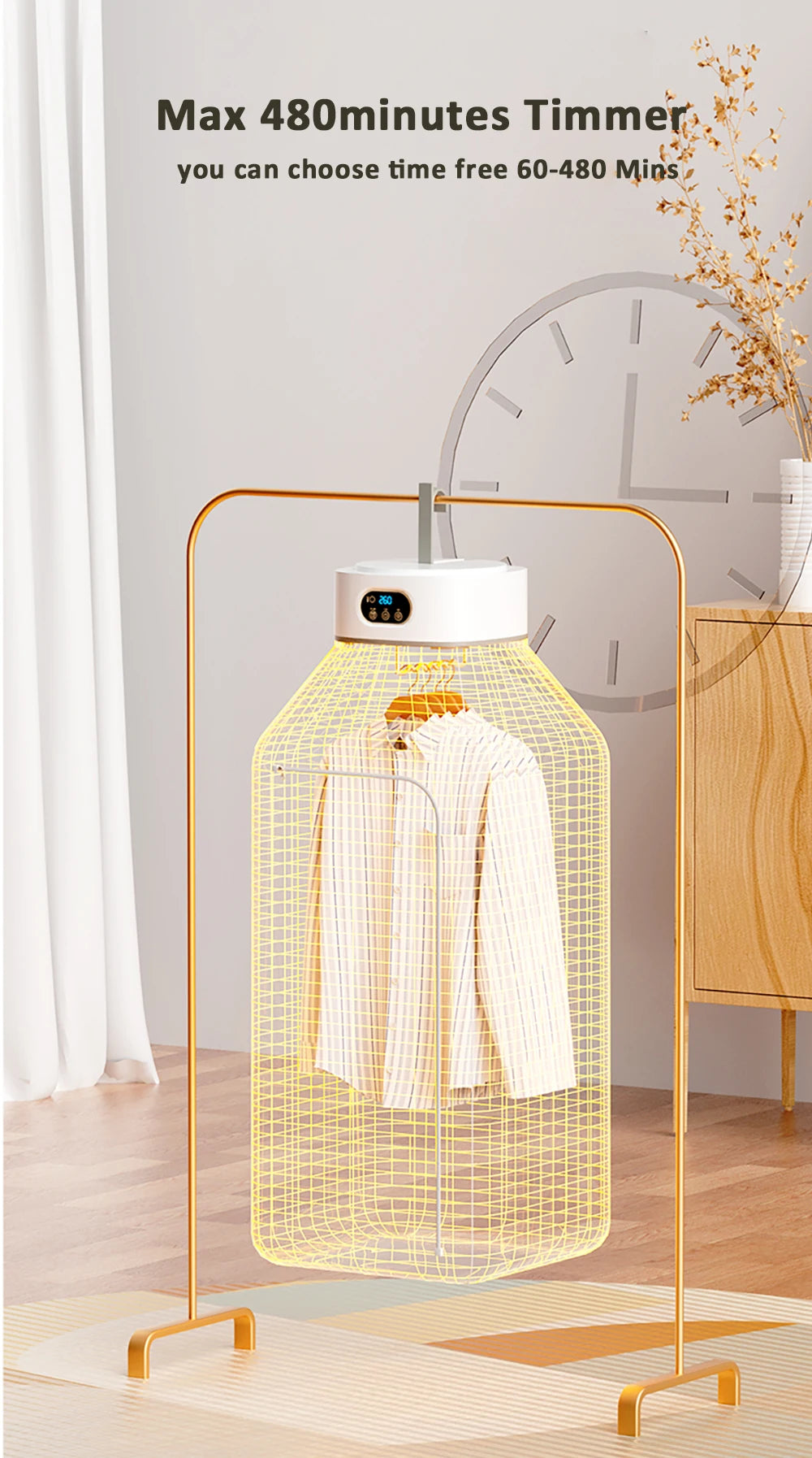 Portable Clothes Dryer Folded Electric Clothing Dryer Multifunctional Intelligent Timed Warm Laundry Dryer with Remote Control Beauty World Shop