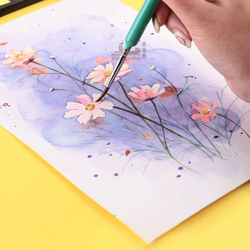 4/5/10pcs Miniature Hook Line Pen Art Painting Brushes Weasel Hair Paint Brush Gouache Watercolor Oil Paint Artists Hand Painted Beauty World Shop