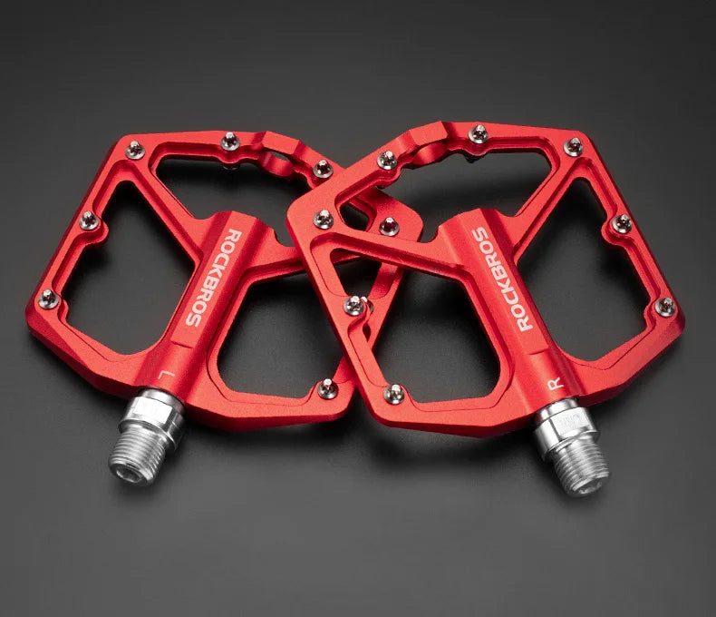 ROCKBROS MTB Cycling Ultralight Pedal Bike Bicycle Sealed DU Bearing Pedals Aluminum Alloy CRMO Non-slip Cleat Bike Part Pedals Beauty World Shop