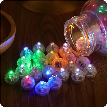 100/10Pcs Mini LED Balloon Light Colorful Flashing Luminous Tumbler Ball Lamp Lantern Light Christmas Wedding Party Decorations Beauty World Shop
