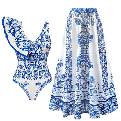 2026 New Sexy Ruffle Bikini Set Printed Brazilian Biquini Women Swimwear Skirt Bathing Suit Girls Summer Beachwear Dress Beauty World Shop