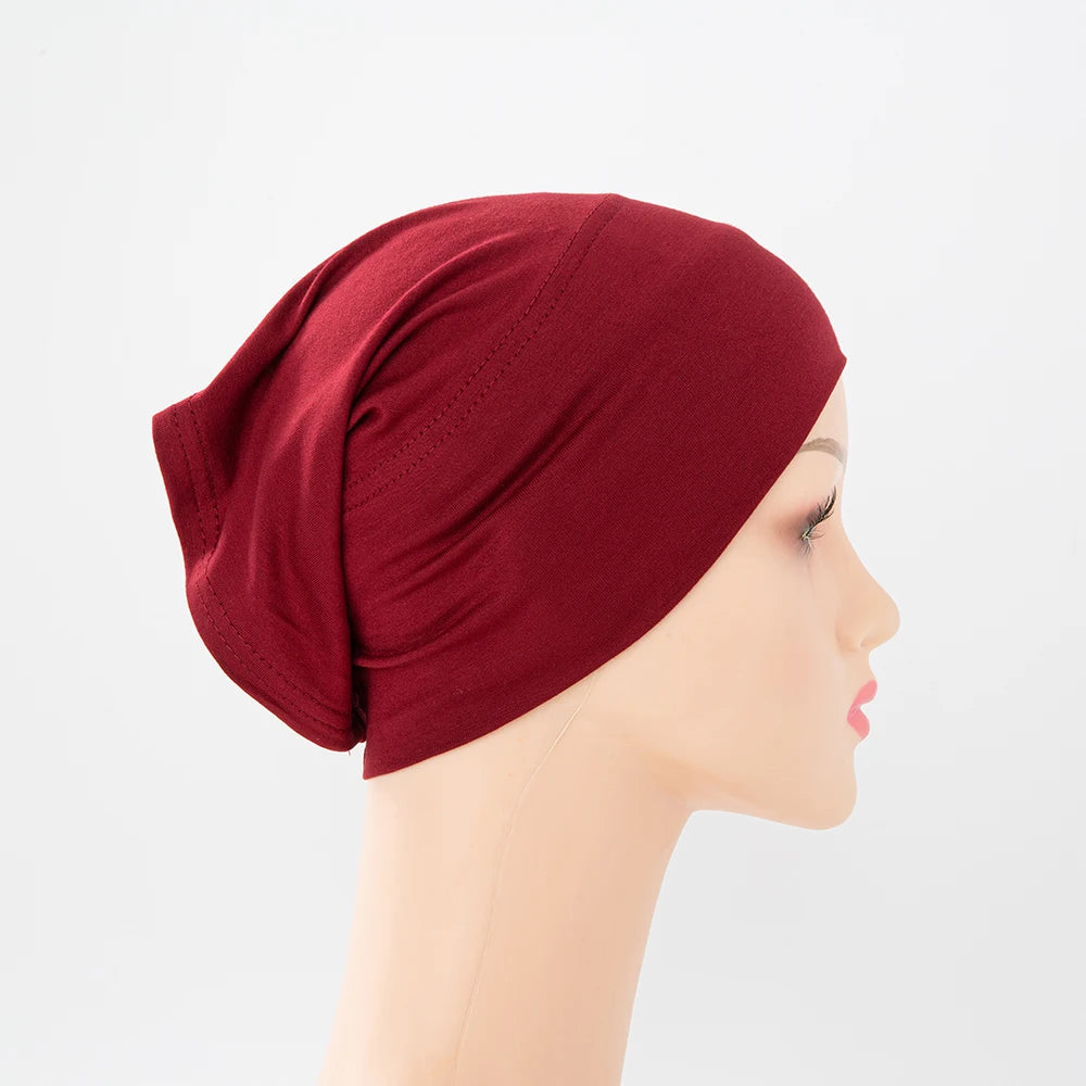 56colors Fashion Women Inner Hijab Tube Muslim Cap Bonnet Plain Islamic Underscarf Bamboo Jersey Undercaps Beauty World Shop