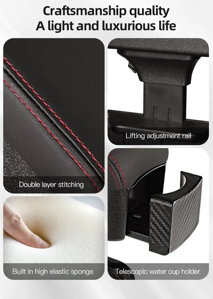 Height Adjustable Car Center Console Gap Storage Organizer with Liftable Tray Elbow Support Armrest Pad for SUV Sedan Beauty World Shop