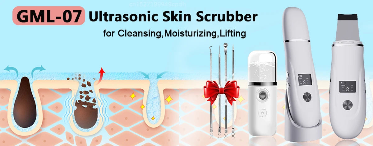 Ultrasonic Face Scrubber Facial Peeling Skin Scrubber Deep Facial Cleaning Spatula Acne Pore Ultrasonic Scrubber Facial Cleanser Beauty World Shop