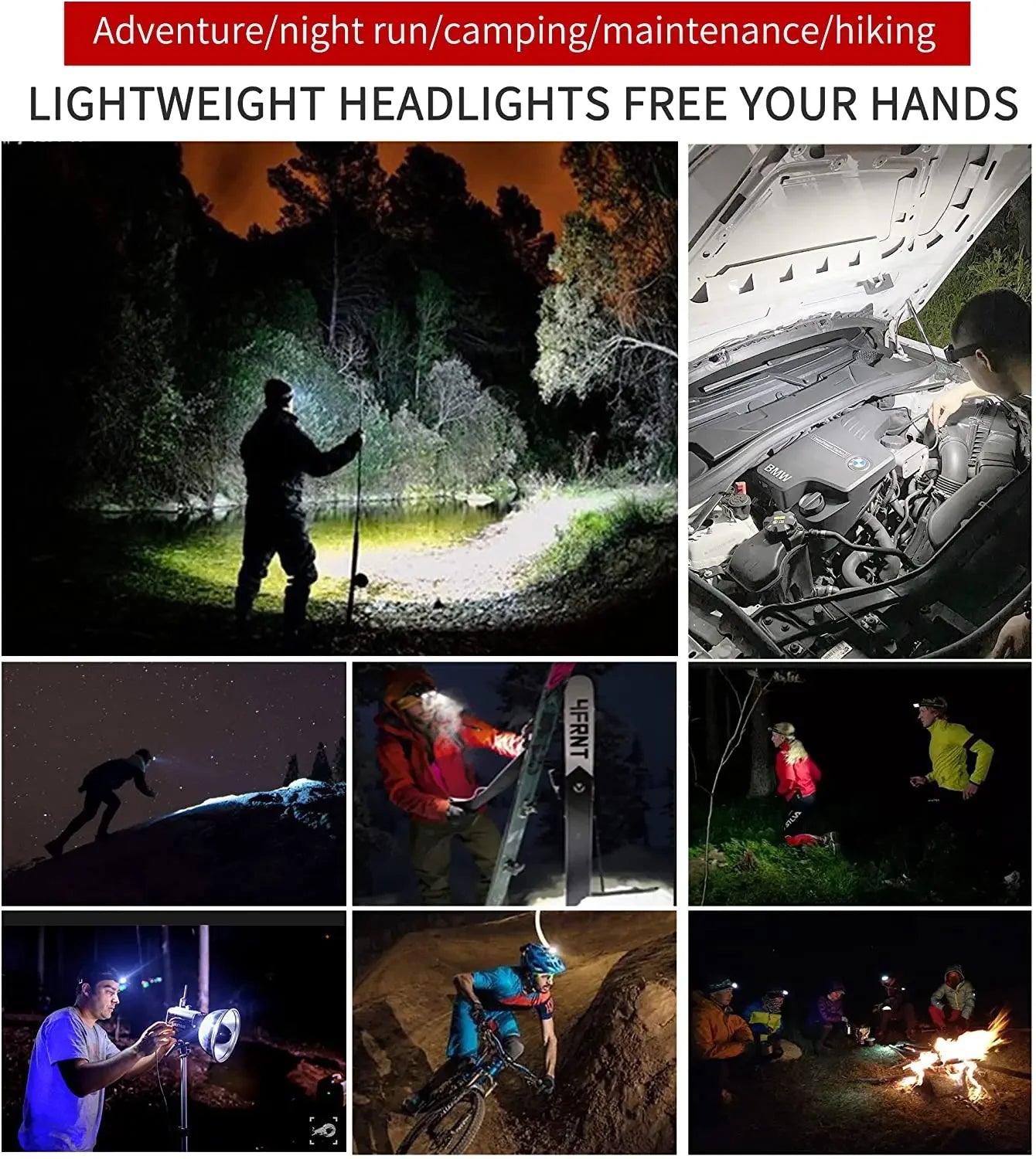 Powerful COB Headlamp Type-c/USB Rechargeable Head Flashlight Built-in Battery Outdoor Fishing Camping Lantern Waterproof Torch Beauty World Shop