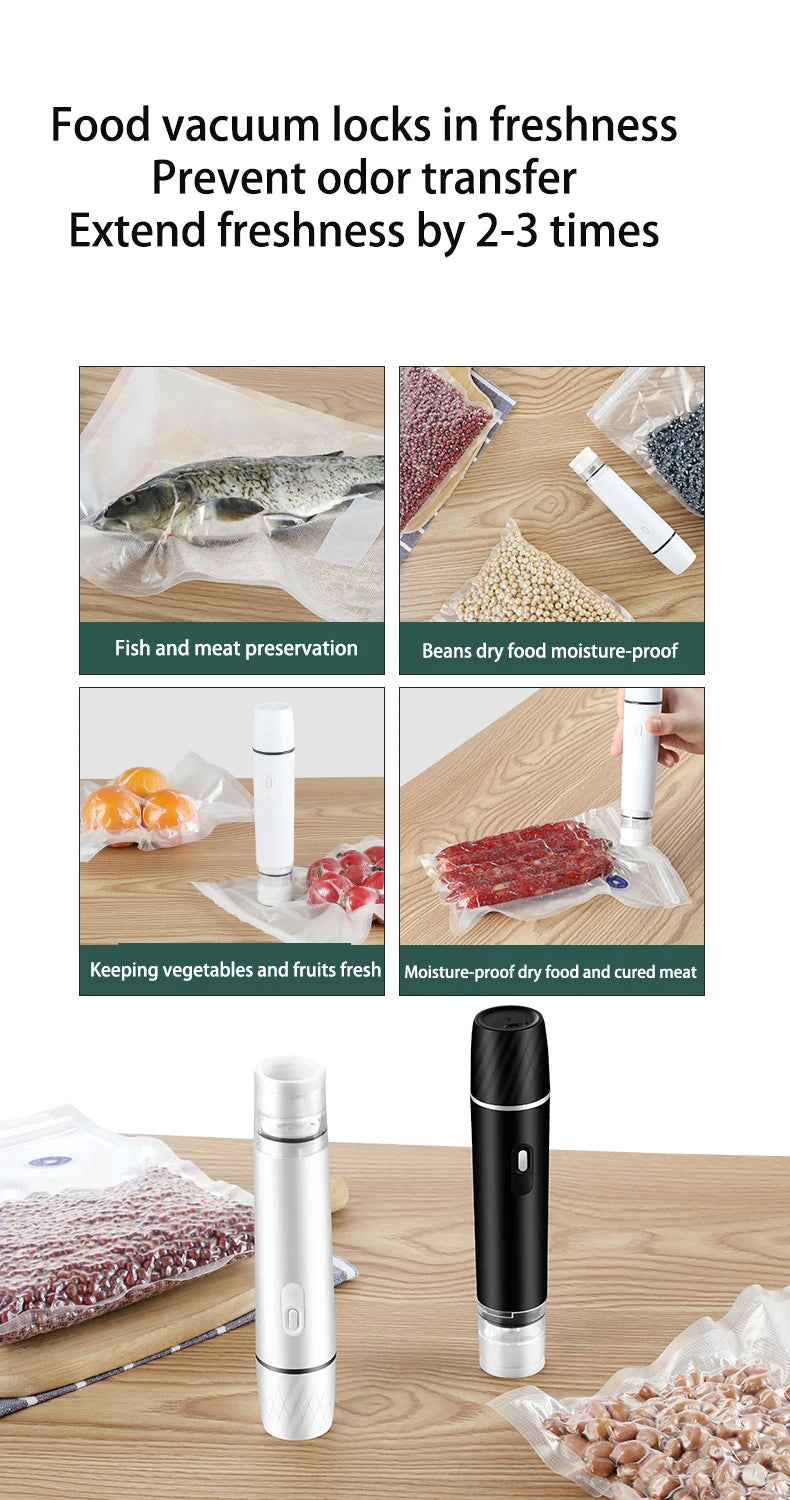 Mini Handheld Vacuum Sealer Machine Kitchen Vacuum Packer Machine Small Sealing Machine Portable USB Electric Food Vacuum Sealer Beauty World Shop
