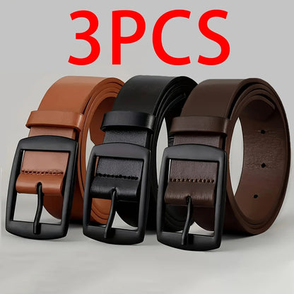 New Luxury Belt for Men PU Leather Belt Metal Pin Buckle High Quality Famous Brand Designer Waist Strap Belt for Jeans Plus Size Beauty World Shop
