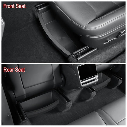 For Tesla New Model Y 2025 Juniper Launch Under Seat Storage Box Case Car Seat Organizer Vehicle Underseat Drawer Tray Accessory Beauty World Shop
