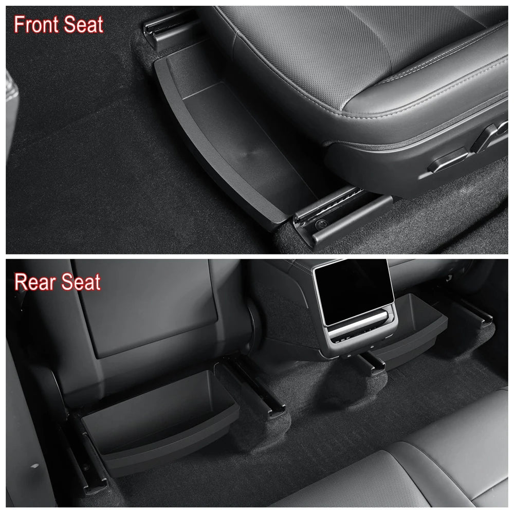 For Tesla New Model Y 2025 Juniper Launch Under Seat Storage Box Case Car Seat Organizer Vehicle Underseat Drawer Tray Accessory Beauty World Shop
