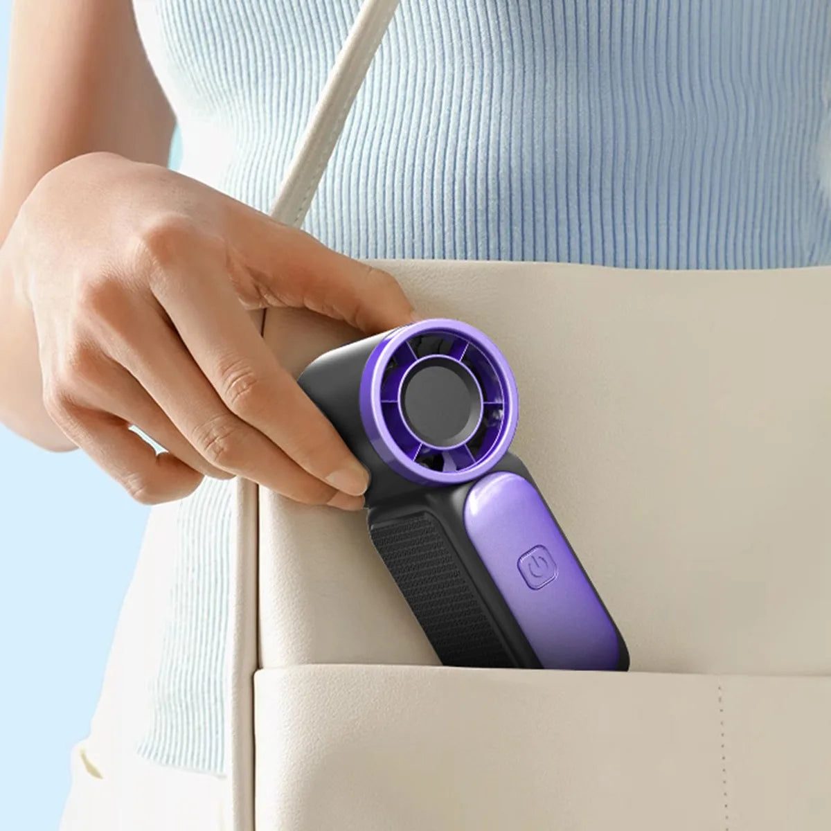 Mini Handheld Fan - Portable Turbo Fan with 100 Wind Speed, 1200mAh & Type-C, - Cooling Blower，Travel,R Cooling Device Beauty World Shop
