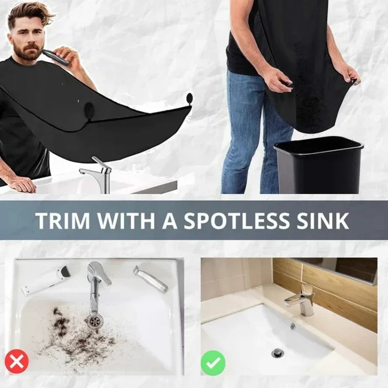 1/2PCS Male Shaving Aprons Creative Wall Mirror Suction Haircut Wrap Cape Home Salon Moustache Beard Shaving Apron Cleaning Bib Beauty World Shop