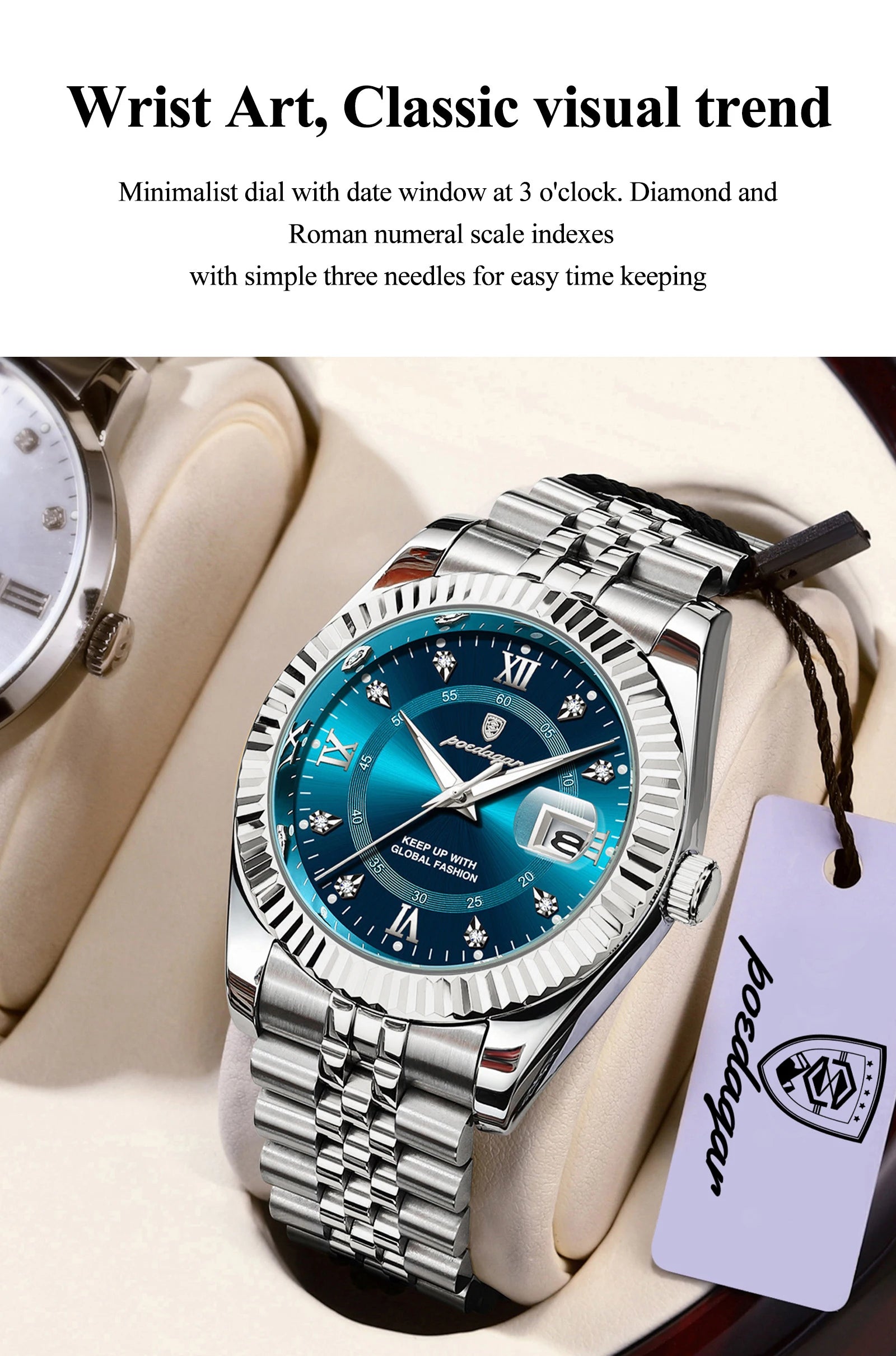 POEDAGAR Original Men Wristwatch Waterproof Luminous Date Business Man Clock Stainless Steel Quartz Military Men's Watches Reloj Beauty World Shop