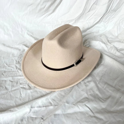 Vintage Western Cowboy Hat For Men's Gentleman Lady Jazz Cowgirl With Leather Wide Brim Cloche Church Sombrero Hombre Caps Beauty World Shop