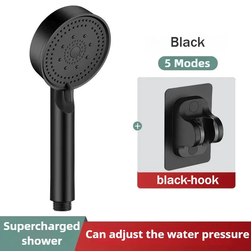 5 Modes Pressure Boost Shower Head Multifunction Adjustable Large Water Shower Nozzle Massage Bathroom Accessory Rain Shower Beauty World Shop