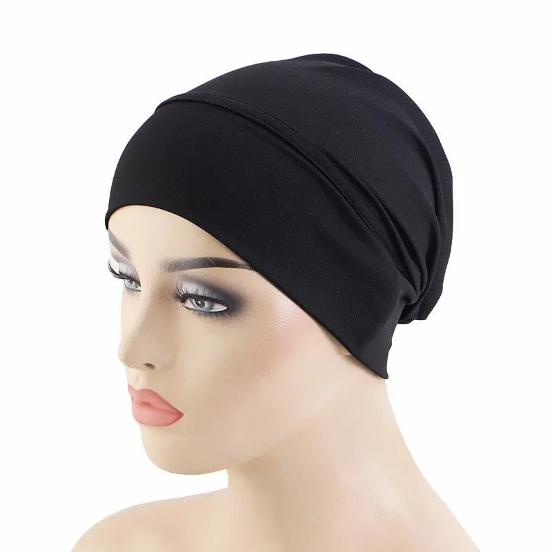 2020 soft modal inner Hijab Caps Muslim stretch Turban cap Islamic Underscarf Bonnet hat female headband tube cap turbante mujer Beauty World Shop