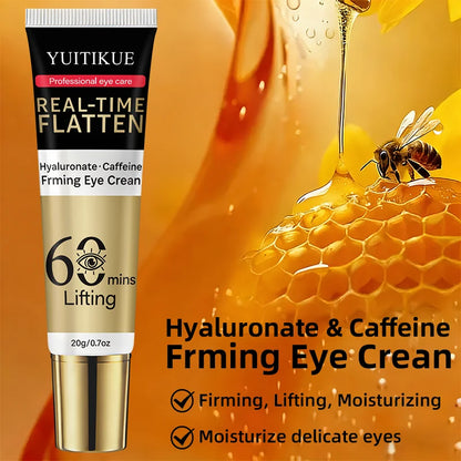 YUITIKUE 60 Min Eye Lift Cream 20g - Hyaluronate & Caffeine, Real-Time Flatten, Refreshing & Fast Absorption, All Skin Types Beauty World Shop